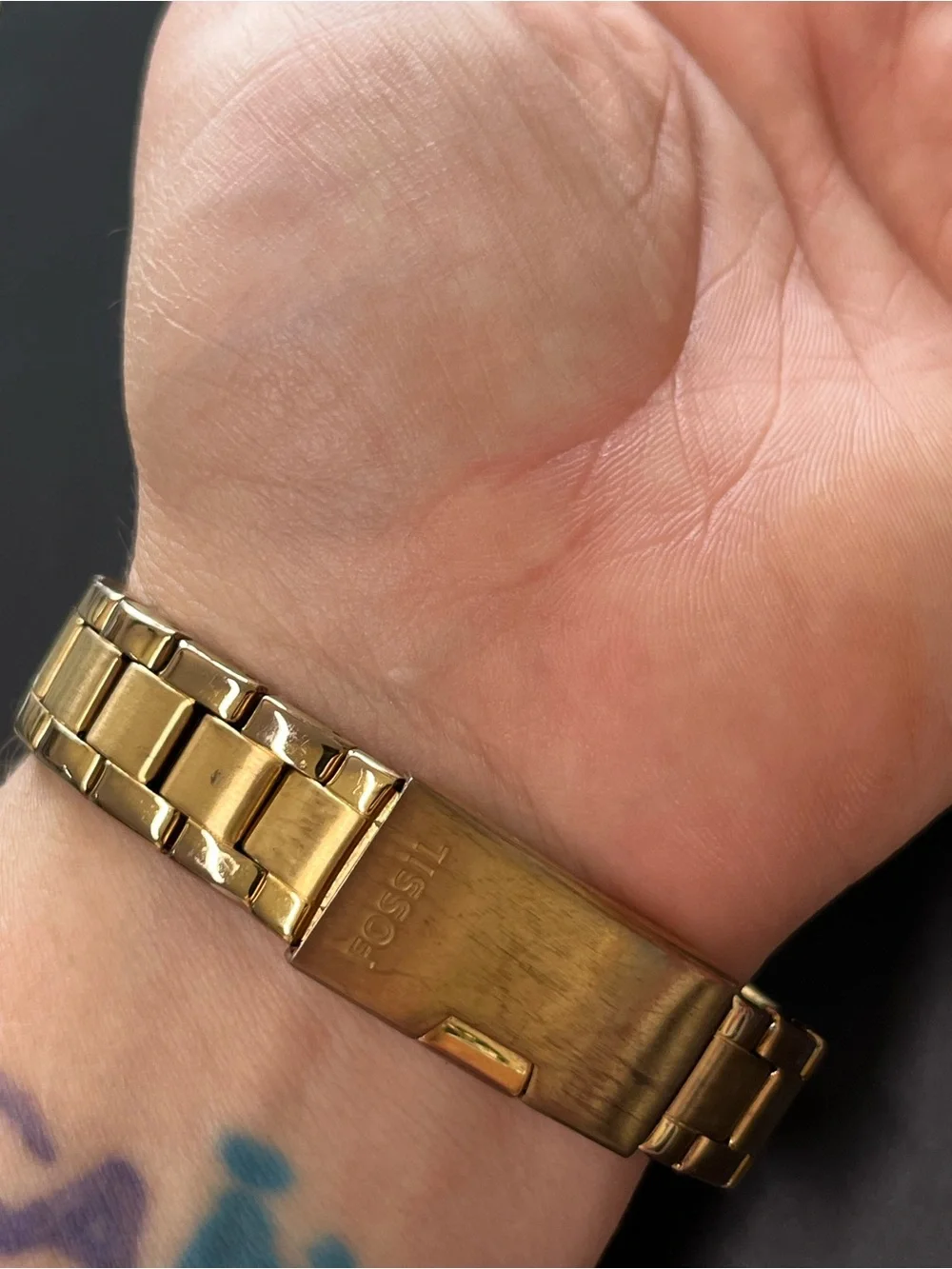 Fossil Gold-Tone Crystal Bezel Bracelet Watch